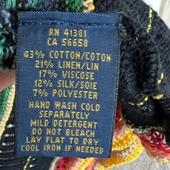 POLO Ralph Lauren Draped Cardigan Sweater Bright Serape Preppy Bohemian Small - Picture 11 of 14